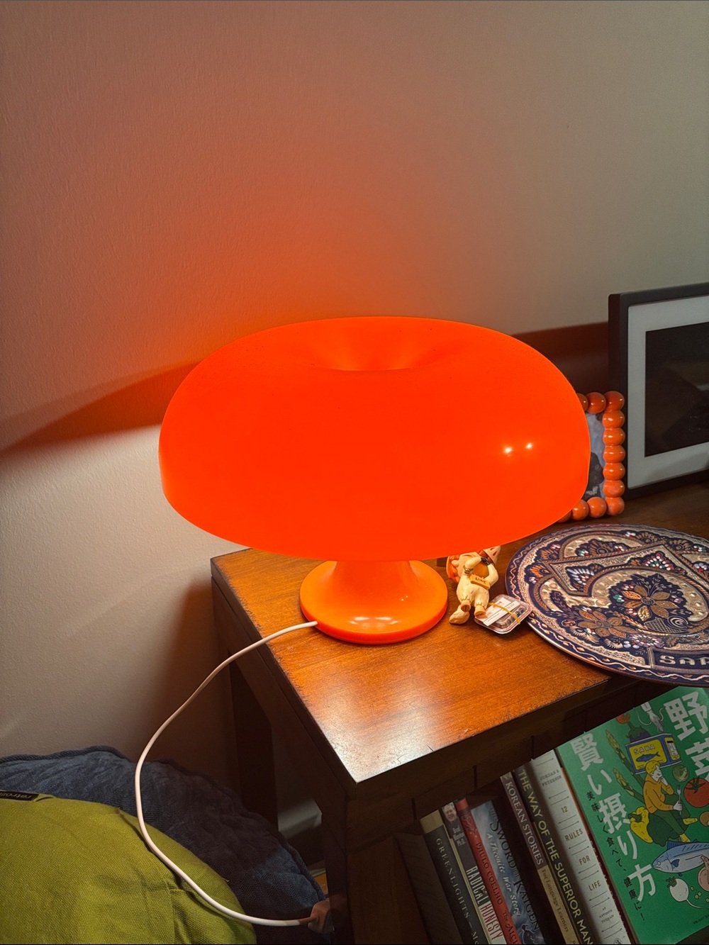 Orange Modern Mushroom Table Lamp